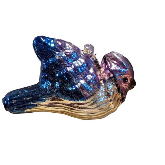 Vintage Glass By Peschka Hand Blown Glass Bird Christmas Ornament - Picture 2 of 5